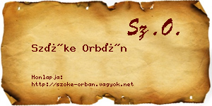 Szőke Orbán névjegykártya