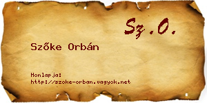 Szőke Orbán névjegykártya