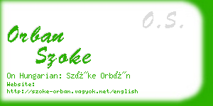 orban szoke business card